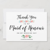 私の名誉のメイドへの感謝 | 名誉のメイド サンキューカード (正面)