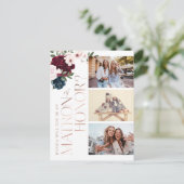 私の名誉の母？ブルゴーニュ海軍花模様写真 インビテーションポストカード (スタンド正面)