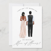 私の名誉の男になってくれるか？ガウン・インヴィータの女の子 招待状 (正面)