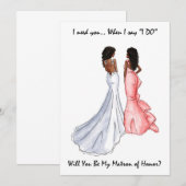 私の名誉の証人になってカード - アフリカ系アメリカ人 招待状 (正面/裏面)