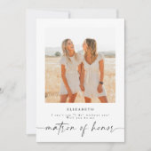 私の名誉フォト提案カードのマトロンになるかどうか 招待状 (正面)