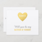 私の名誉金ゴールドハートテンプレート 招待状 (正面/裏面)