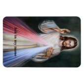 私の名頼前のイエス・キリストの権威カスタム文字 マグネット (横)