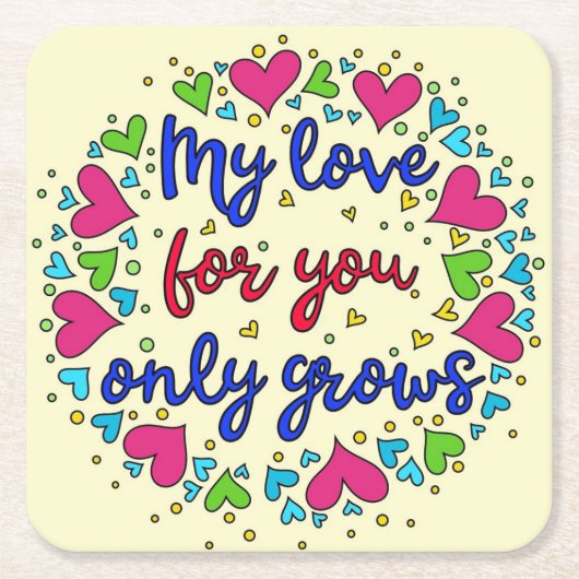 私の君への愛は行くだけだ スクエアペーパーコースター (正面)