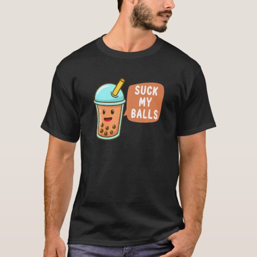 私の吸ボール失礼ボバ茶ボバ茶 Tシャツ (正面)