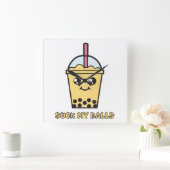 私の吸ボール(Bubble Tea) スクエア壁時計 (ホーム)