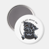 私の周りの黒いパグ マグネット (正面/裏面)
