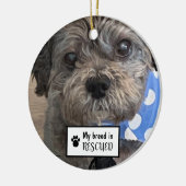 私の品種はペットの写真を救出された セラミックオーナメント (左)