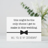 私の唯一の選択肢おもしろいGroomsman提案カード サンキューカード (スタンド正面)