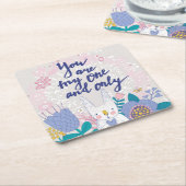 私の唯一無二です スクエアペーパーコースター (アングル)