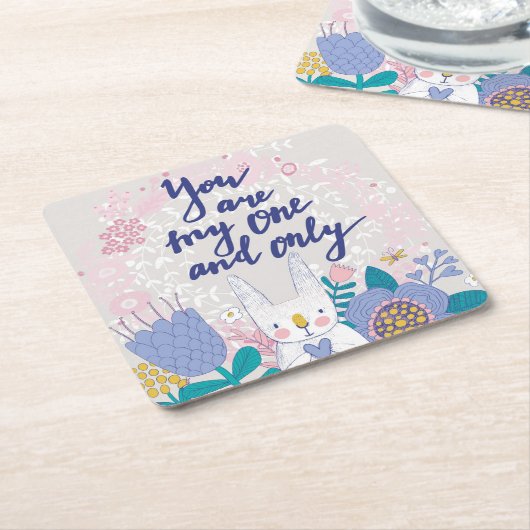 私の唯一無二です スクエアペーパーコースター (アングル)