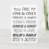 私の唯一無二の愛 | ロマンチック カード (正面)