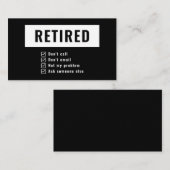 私の問題ではないおもしろいギャグ退職したユーモアの引退 名刺 (正面/裏面)