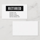 私の問題退職したの引退ではないガおもしろいグ 名刺 (正面/裏面)