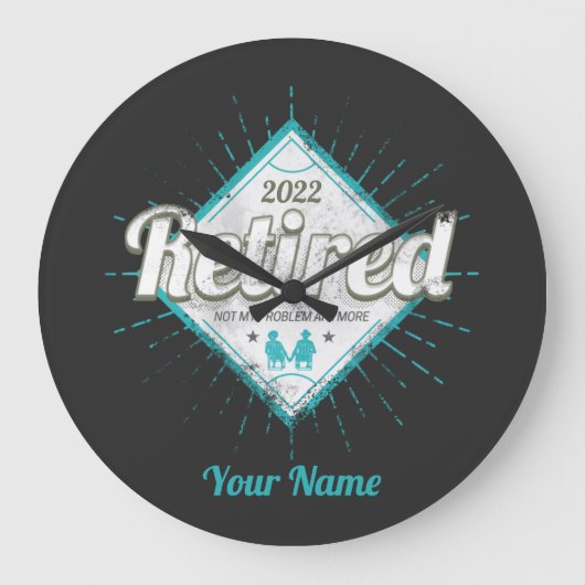 私の問題退職したはもうヴィンテージ年金受給者ではない ラージ壁時計 (正面)