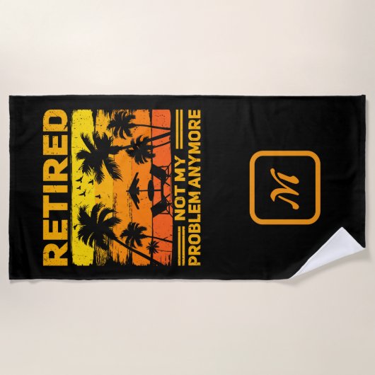 私の問題退職したはもう熱帯の夕日ではない ビーチタオル (正面)