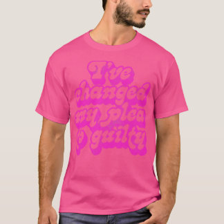 私の嘆願を有罪のレトロタイポグラフィDesに変更 Tシャツ