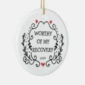 私の回復の健全な贈り物パーソナライズされたに値する セラミックオーナメント (右)