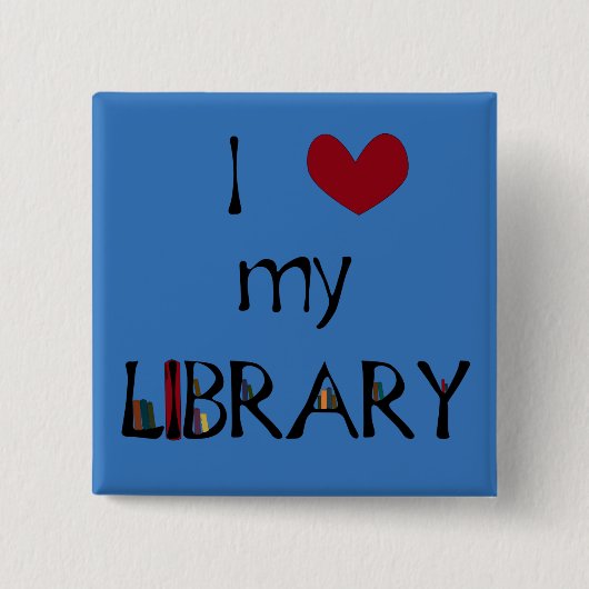 私の図書館を愛して下さい-色を変えて下さい 缶バッジ (正面)
