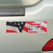 私の国の恐れの政府のクラシックを愛して下さい バンパーステッカー (車上)