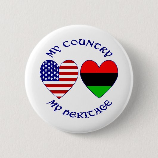 私の国 私のアフリカ系アメリカ人としての誇り 缶バッジ (正面)