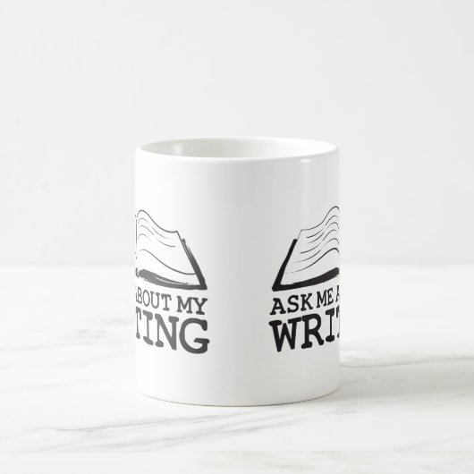 私の執筆マグについて私に尋ねて下さい コーヒーマグカップ (中央)