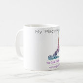 私の場所のPilatesのロゴのマグ コーヒーマグカップ (正面左)