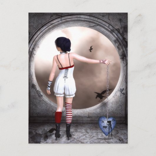 私の壊れたハートゴシック絵葉書の鎖を解く ポストカード (正面)