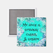 私の声は強い前向き引用文磁石 マグネット (正面/裏面)