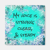 私の声は強い前向き引用文磁石 マグネット (正面)