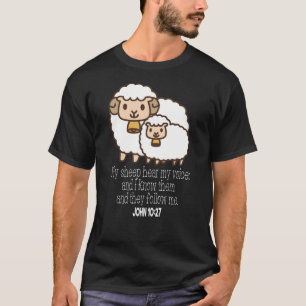 私の声を聞く羊のジョン1027 Christian 2739pn Tシャツ