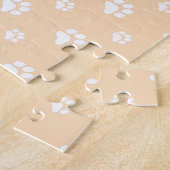 私の夕食は?ロットワイラーとレッドドッグ皿 ジグソーパズル (側面)