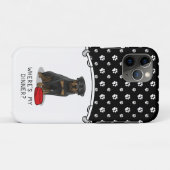 私の夕食は？ロットワイラーとレッドドッグ皿 Case-Mate iPhoneケース (裏面(横))