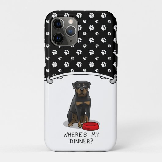 私の夕食は？ロットワイラーとレッドドッグ皿 Case-Mate iPhoneケース (裏面)