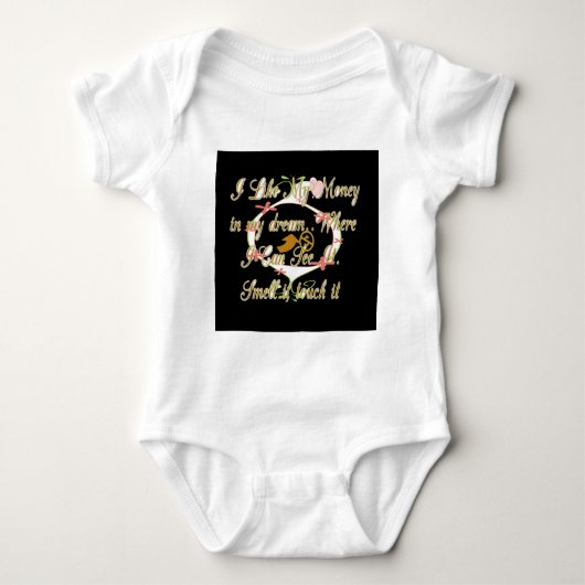 私の夢でお金の話と私はそれを愛する.png ベビーボディスーツ (正面)