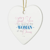 私の夢の女性を育てるためにありがとう セラミックオーナメント (左)