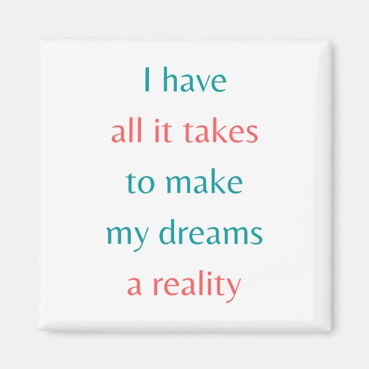 私の夢を現実にする マグネット (正面)