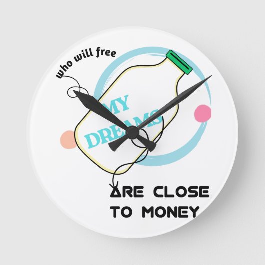 私の夢を解放する ラウンド壁時計 (正面)