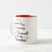 私の夢感謝していの女を育てるために ツートーンマグカップ (正面左)