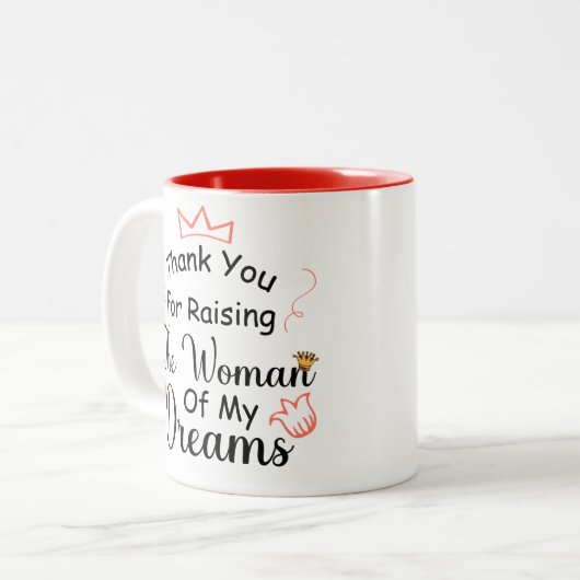私の夢感謝していの女を育てるために ツートーンマグカップ (正面左)