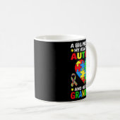 私の大きなハートは自閉症で彼は私のグラだ コーヒーマグカップ (正面右)