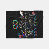 私の大きなハートは自閉症で彼は私のグラだ フリースブランケット (正面(横))