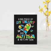 私の大きなハートは自閉症で息子だ カード (黄色い花)