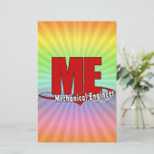 私の大きな赤いロゴのメカニカルエンジニア 便箋 (スタンド正面)