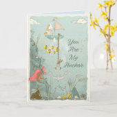 私の大切なアンカー人魚カード カード (黄色い花)