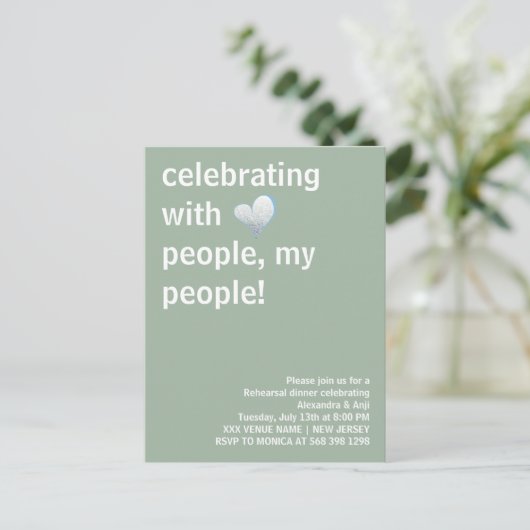 私の大切な人たちと祝う リハーサルディナー ポストカード (スタンド正面)