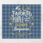 私の大切な人たちは青チェックのジジと呼ぶ ビールラベル (シングルラベル)