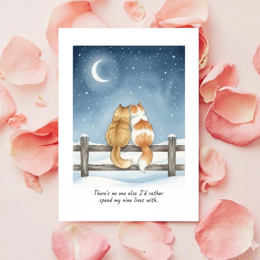 私の大切な人へのバレンタインカード - ロマンチックな猫好き シーズンカード