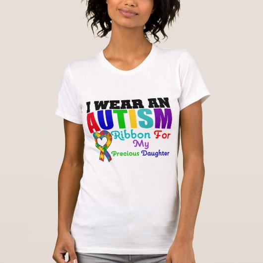 私の大切な娘のための自閉症Iの衣服のリボン Tシャツ (正面)