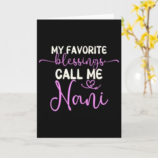私の大切な祝福が私をナニおばあちゃんママと呼ぶ カード (黄色い花)